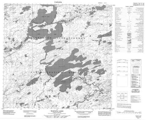 074I13 Wapata Lake Canadian topographic map, 1:50,000 scale