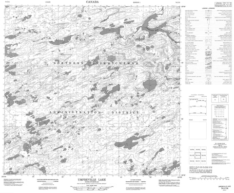 074I14 Umfreville Lake Canadian topographic map, 1:50,000 scale