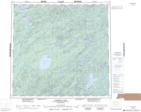 074I Pasfield Lake Canadian topographic map, 1:250,000 scale