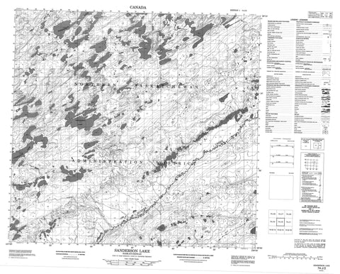 074J02 Sanderson Lake Canadian topographic map, 1:50,000 scale