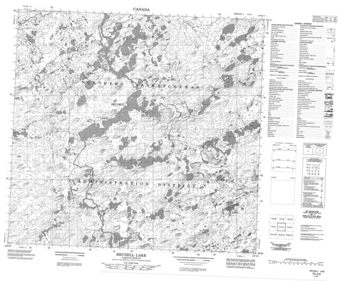 074J04 Brudell Lake Canadian topographic map, 1:50,000 scale