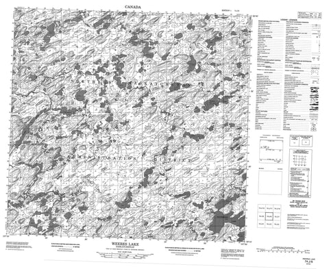 074J06 Weeres Lake Canadian topographic map, 1:50,000 scale