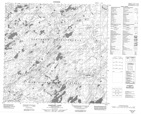 074J09 Hartney Lake Canadian topographic map, 1:50,000 scale