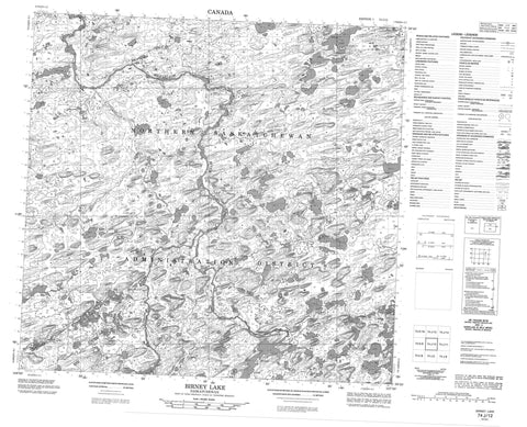 074J12 Birney Lake Canadian topographic map, 1:50,000 scale