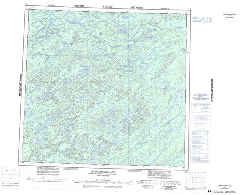 074J Livingstone Lake Canadian topographic map, 1:250,000 scale