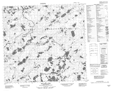 074K02 Millard Lake Canadian topographic map, 1:50,000 scale