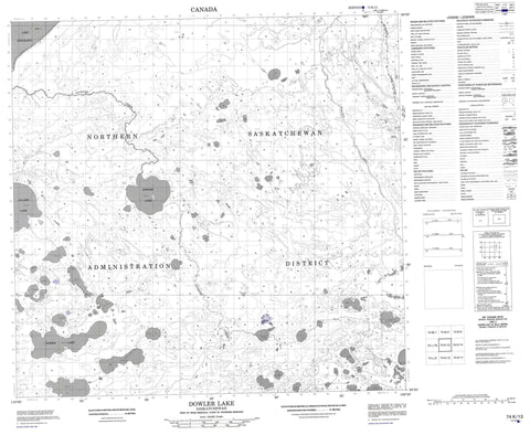 074K13 Dowler Lake Canadian topographic map, 1:50,000 scale