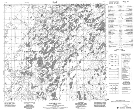 074L02 Larocque Lake Canadian topographic map, 1:50,000 scale