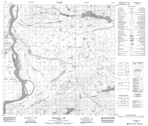 074M06 Bocquene Lake Canadian topographic map, 1:50,000 scale