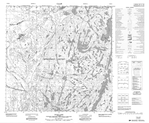 074M14 Tulip Lake Canadian topographic map, 1:50,000 scale