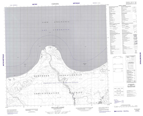 074N03 William Point Canadian topographic map, 1:50,000 scale