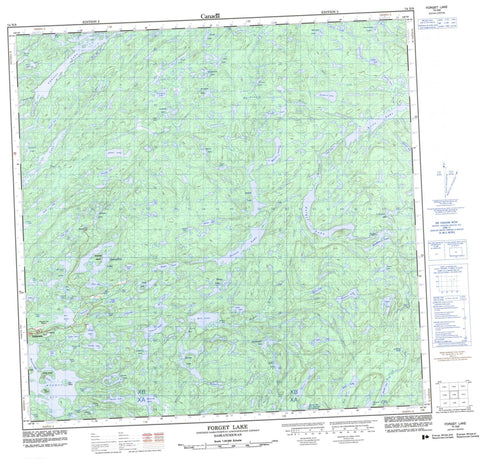 074N09 Forget Lake Canadian topographic map, 1:50,000 scale