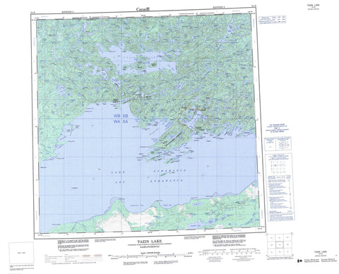 074N Tazin Lake Canadian topographic map, 1:250,000 scale