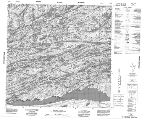 074O08 Wiley Lake Canadian topographic map, 1:50,000 scale
