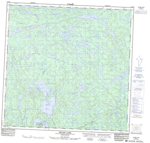074O12 Nevins Lake Canadian topographic map, 1:50,000 scale