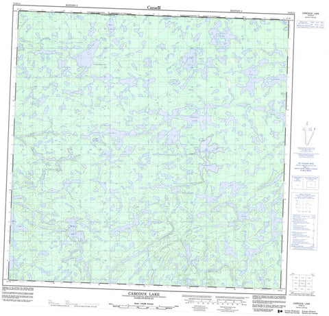 074O14 Carcoux Lake Canadian topographic map, 1:50,000 scale