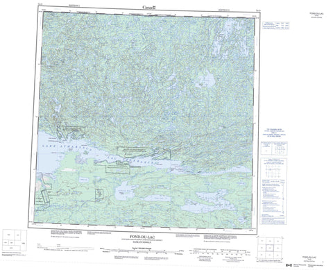 074O Fond Du Lac Canadian topographic map, 1:250,000 scale
