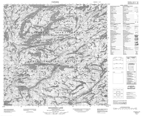 074P07 Higginson Lake Canadian topographic map, 1:50,000 scale