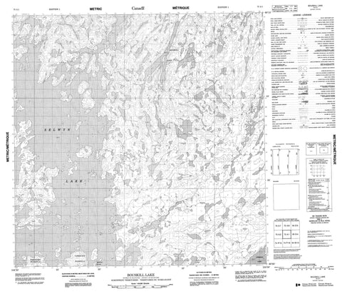 075A01 Bouskill Lake Canadian topographic map, 1:50,000 scale