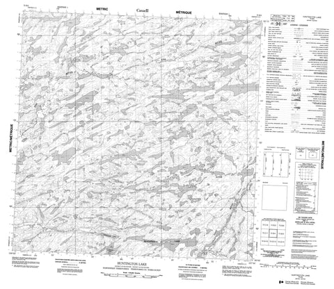 075B04 Huntington Lake Canadian topographic map, 1:50,000 scale