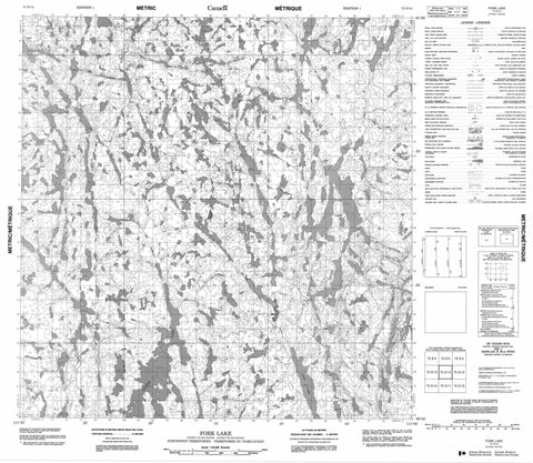 075D14 Fork Lake Canadian topographic map, 1:50,000 scale