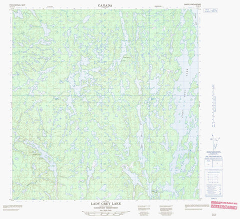 075D15 Lady Grey Lake Canadian topographic map, 1:50,000 scale