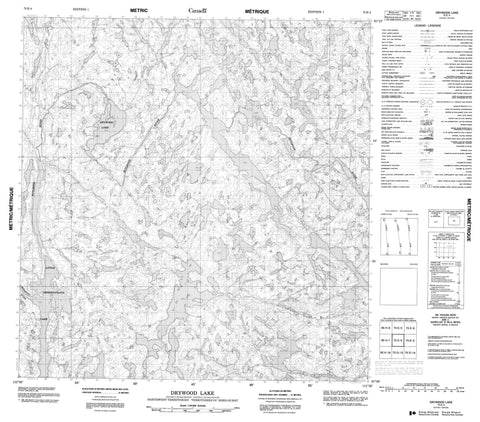 075E04 Drywood Lake Canadian topographic map, 1:50,000 scale