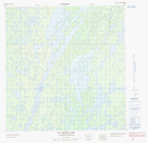 075E08 Macinnis Lake Canadian topographic map, 1:50,000 scale