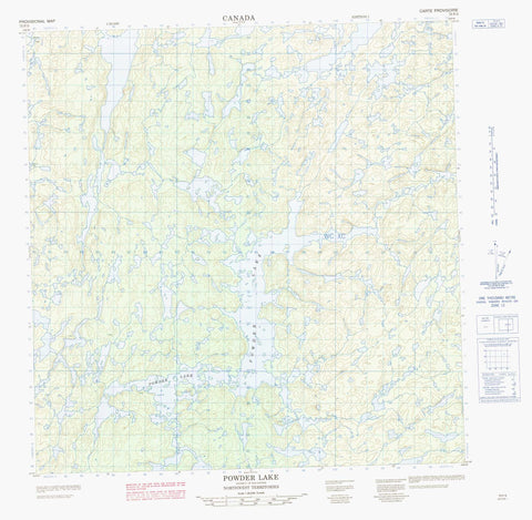 075F03 Powder Lake Canadian topographic map, 1:50,000 scale