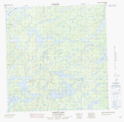 075F06 Heron Lake Canadian topographic map, 1:50,000 scale