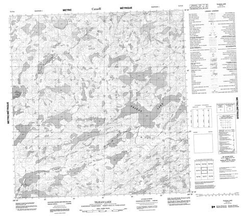 075F10 Tejean Lake Canadian topographic map, 1:50,000 scale