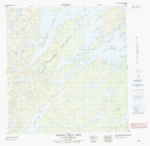 075F12 Tronka Chua Lake Canadian topographic map, 1:50,000 scale