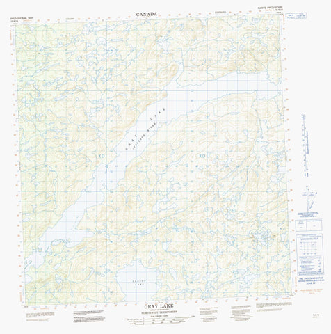 075F16 Gray Lake Canadian topographic map, 1:50,000 scale