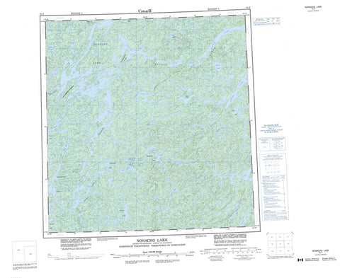 075F Nonacho Lake Canadian topographic map, 1:250,000 scale