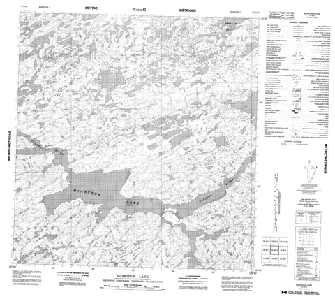 075G10 Mcarthur Lake Canadian topographic map, 1:50,000 scale