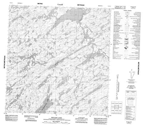 075G11 Miller Lake Canadian topographic map, 1:50,000 scale