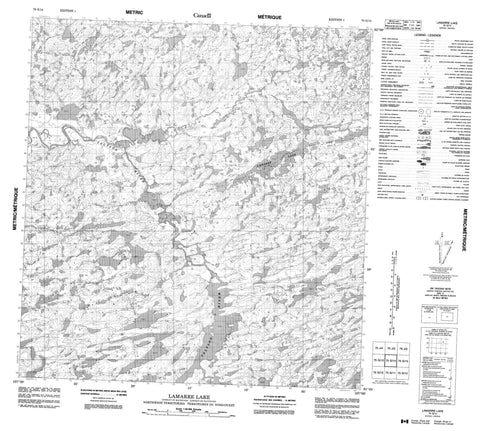 075G14 Lamarre Lake Canadian topographic map, 1:50,000 scale