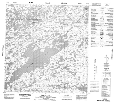 075G16 Lahaise Lake Canadian topographic map, 1:50,000 scale