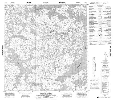 075H07 Sanderson Lake Canadian topographic map, 1:50,000 scale