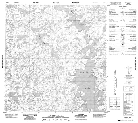 075H14 Sammon Lake Canadian topographic map, 1:50,000 scale