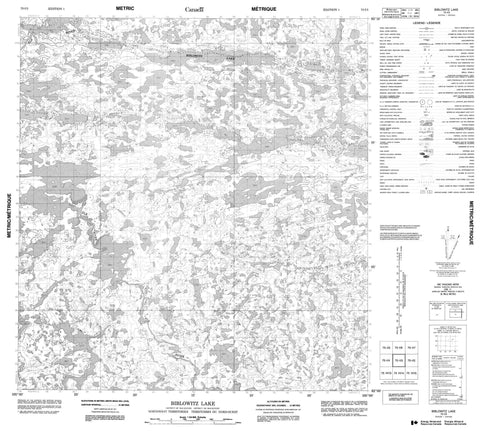 075I03 Biblowitz Lake Canadian topographic map, 1:50,000 scale