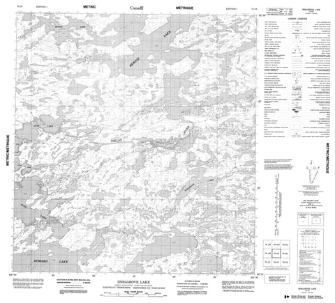 075I05 Snelgrove Lake Canadian topographic map, 1:50,000 scale