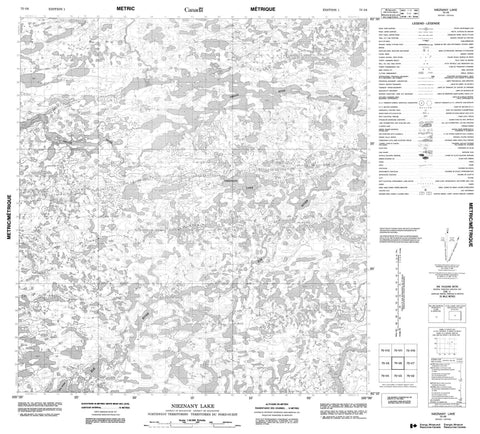 075I06 Nieznany Lake Canadian topographic map, 1:50,000 scale