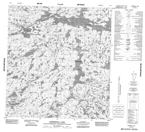 075J07 Timberhill Lake Canadian topographic map, 1:50,000 scale