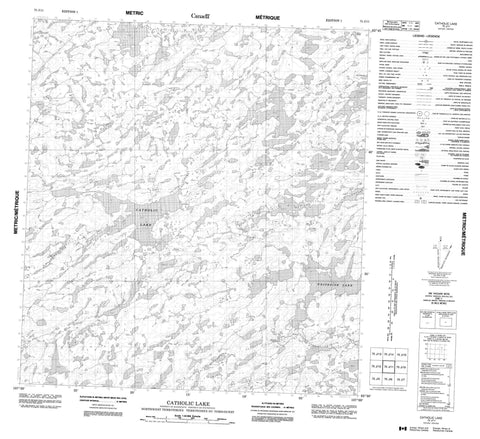 075J11 Catholic Lake Canadian topographic map, 1:50,000 scale