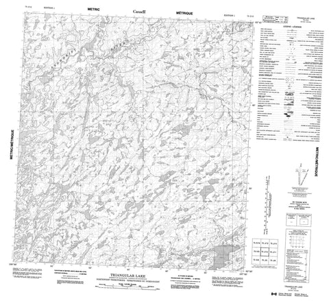 075J12 Triangular Lake Canadian topographic map, 1:50,000 scale