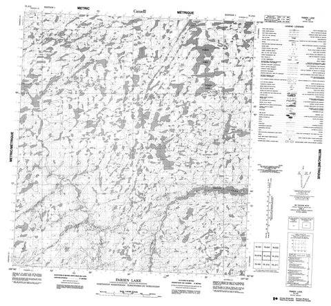 075J13 Fabien Lake Canadian topographic map, 1:50,000 scale