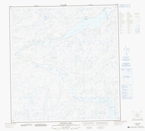 075K04 Siltaza Lake Canadian topographic map, 1:50,000 scale