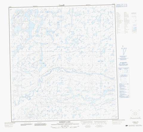 075K06 Robert Lake Canadian topographic map, 1:50,000 scale