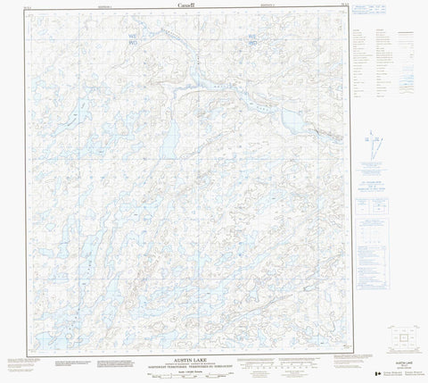 075L01 Austin Lake Canadian topographic map, 1:50,000 scale